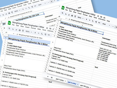 Menghitung Pajak Progresif Penghasilan Rp 1 Miliar Pakai Google Sheets